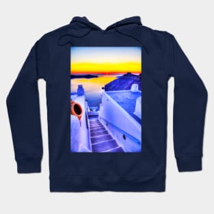 Santorini Steps Sunset Hoodie